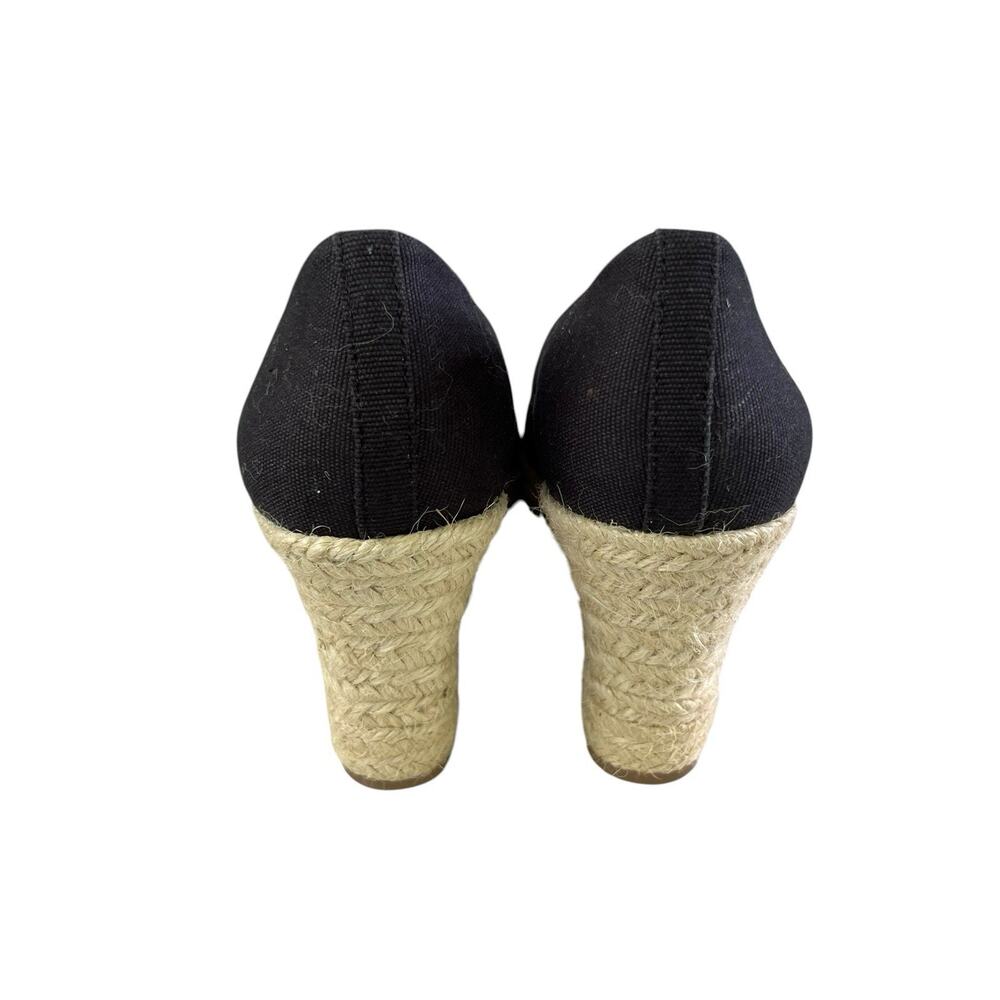 NEW J Crew Women’s Size 6 Seville Canvas Espadrille Black Wedges Slip Ons 64498 - Picture 6 of 12